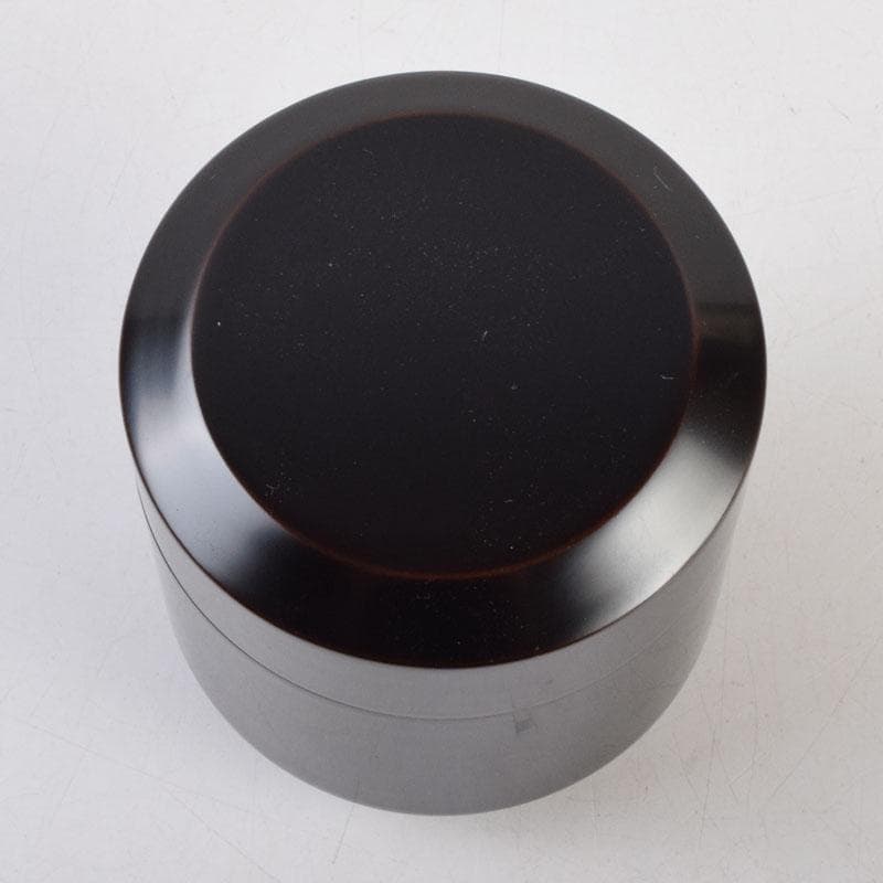 茶道具 塗師 堅地屋清兵衛作 利休形 黒雪吹 棗 共箱 V