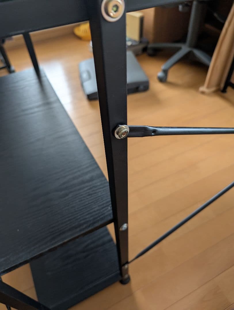 ブラック木製パソコンデスク