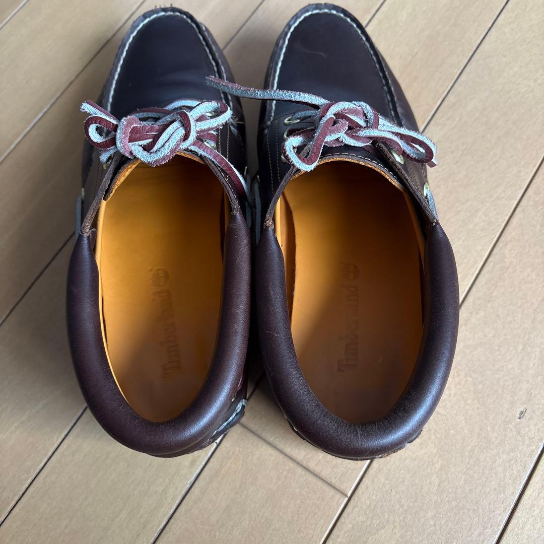 Timberland ダークブラウン モカシン・デッキシューズ