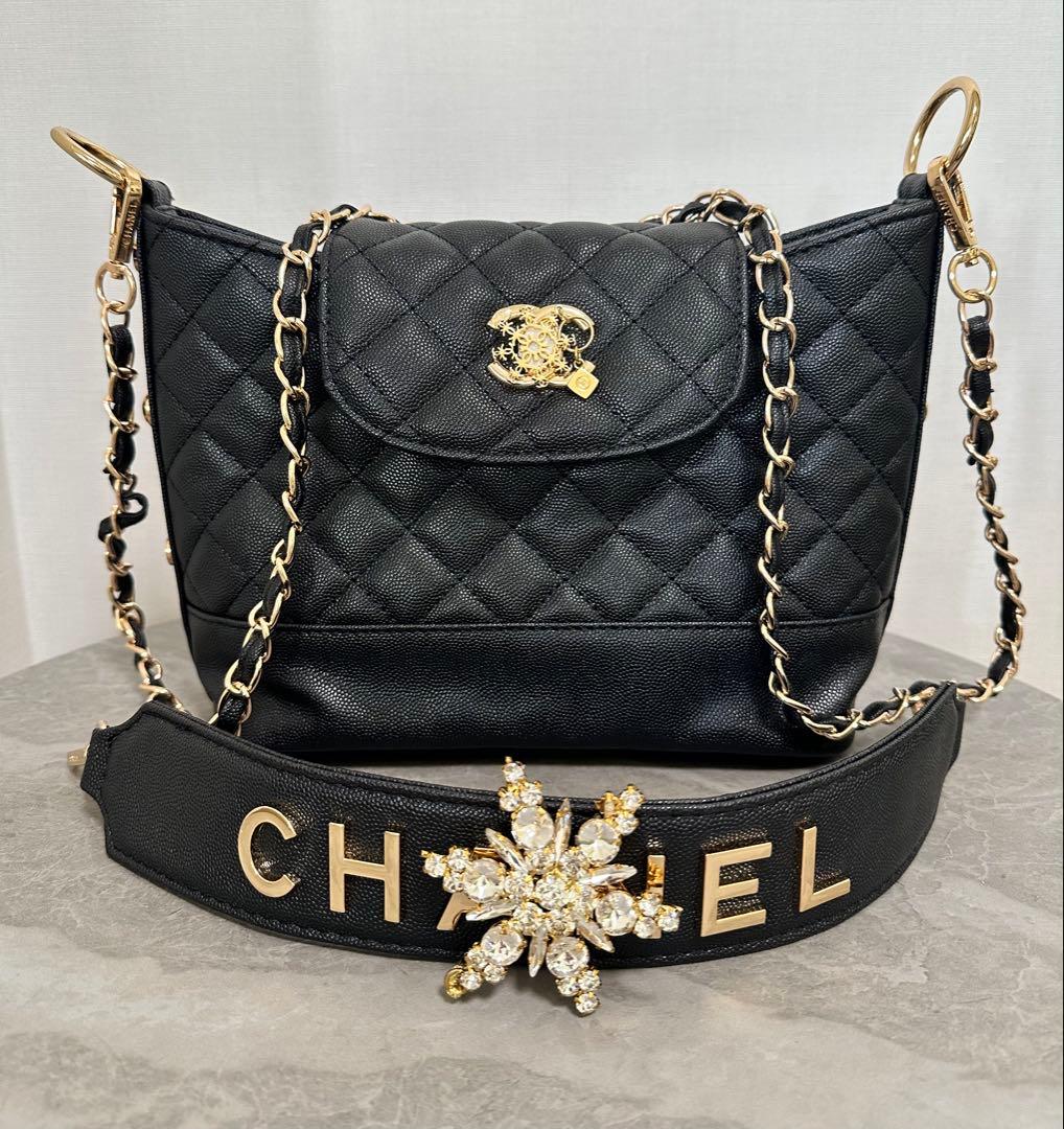 美品　ブラックキルティング 2way チェーンバッグ 高級感