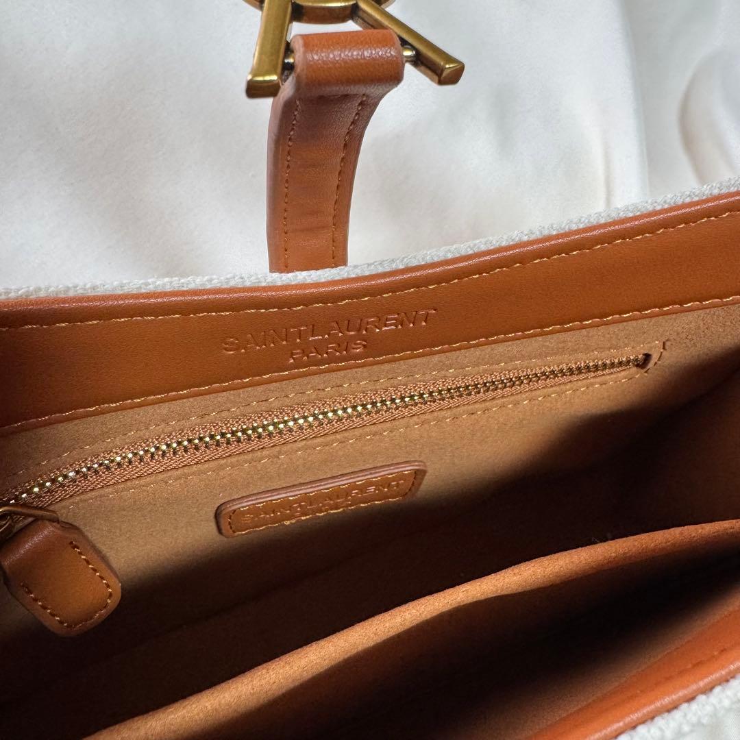 SAINT LAURENT ハンドバッグ ホワイト/ブラウン