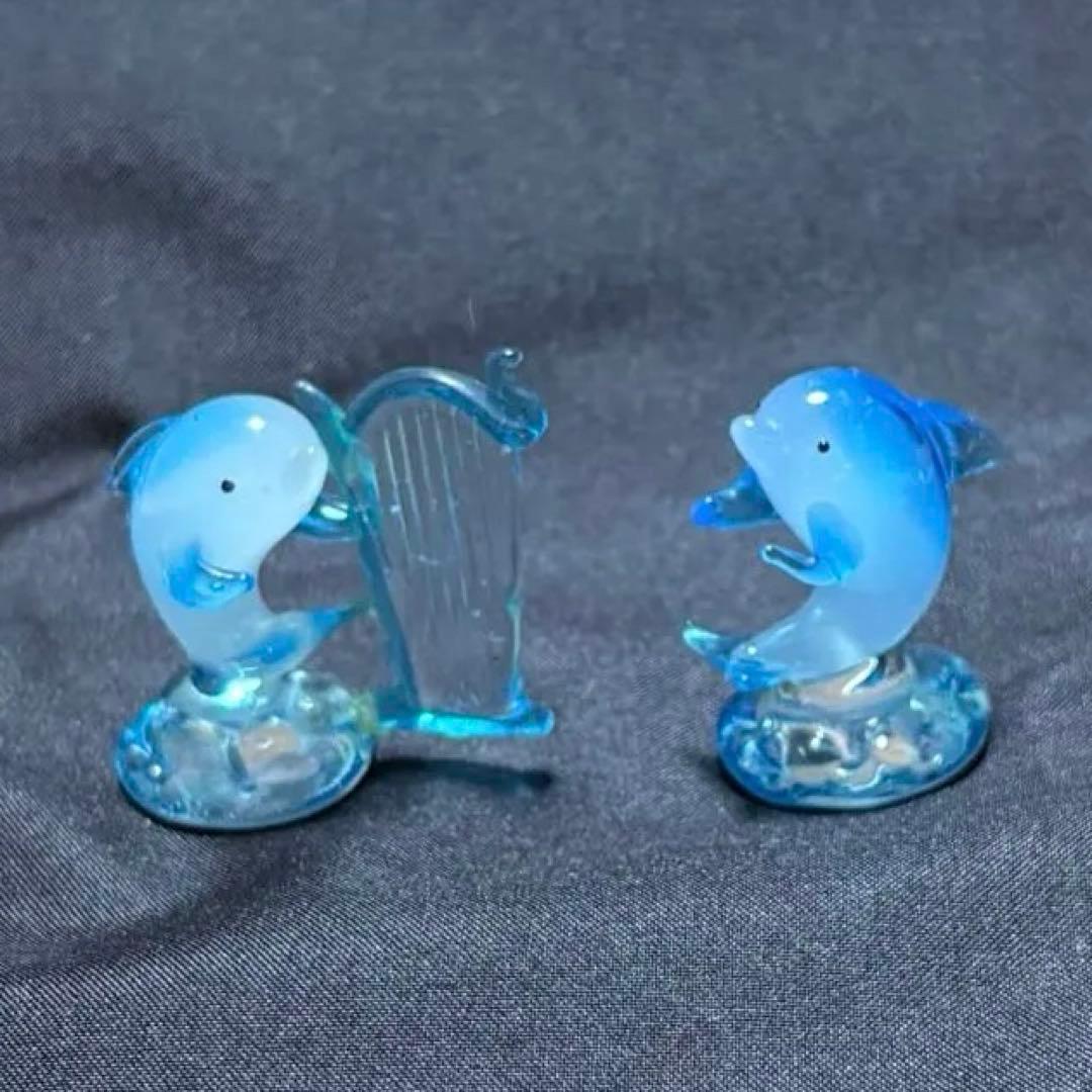 イルカのハープと楽器無しのガラス細工セット♪ - メルカリ