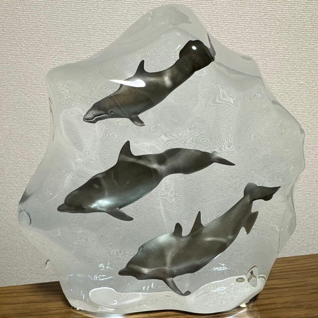 美品✨クリスチャン・リース・ラッセン イルカアクリルオブジェ彫刻