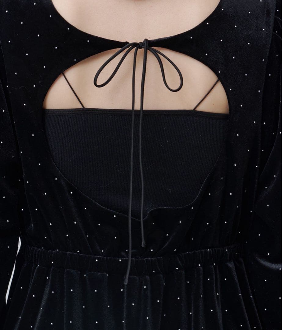 kastane ベロアスタッズミニワンピース　オケージョンドレス