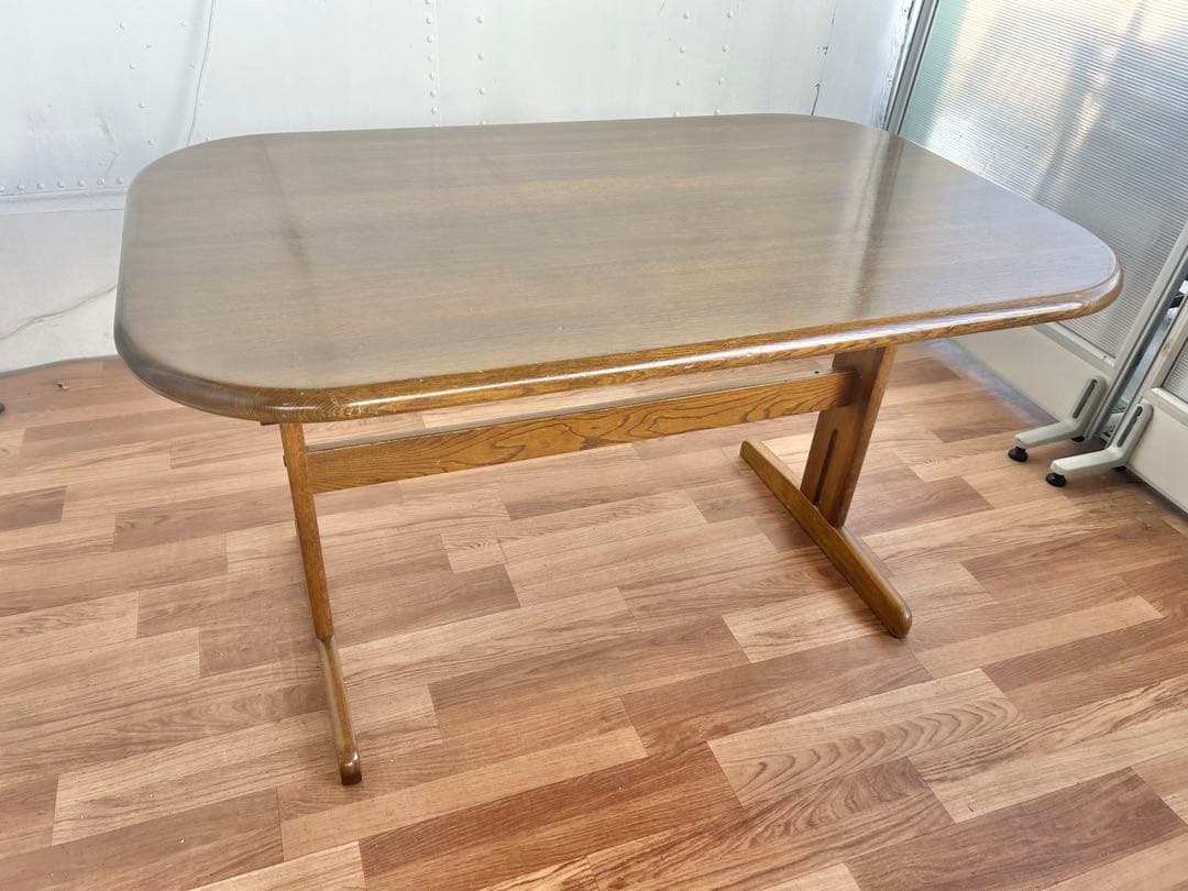 617 浜本工芸 ダイニング　テーブル 高級木製 美品 ナチュラル リビング　a