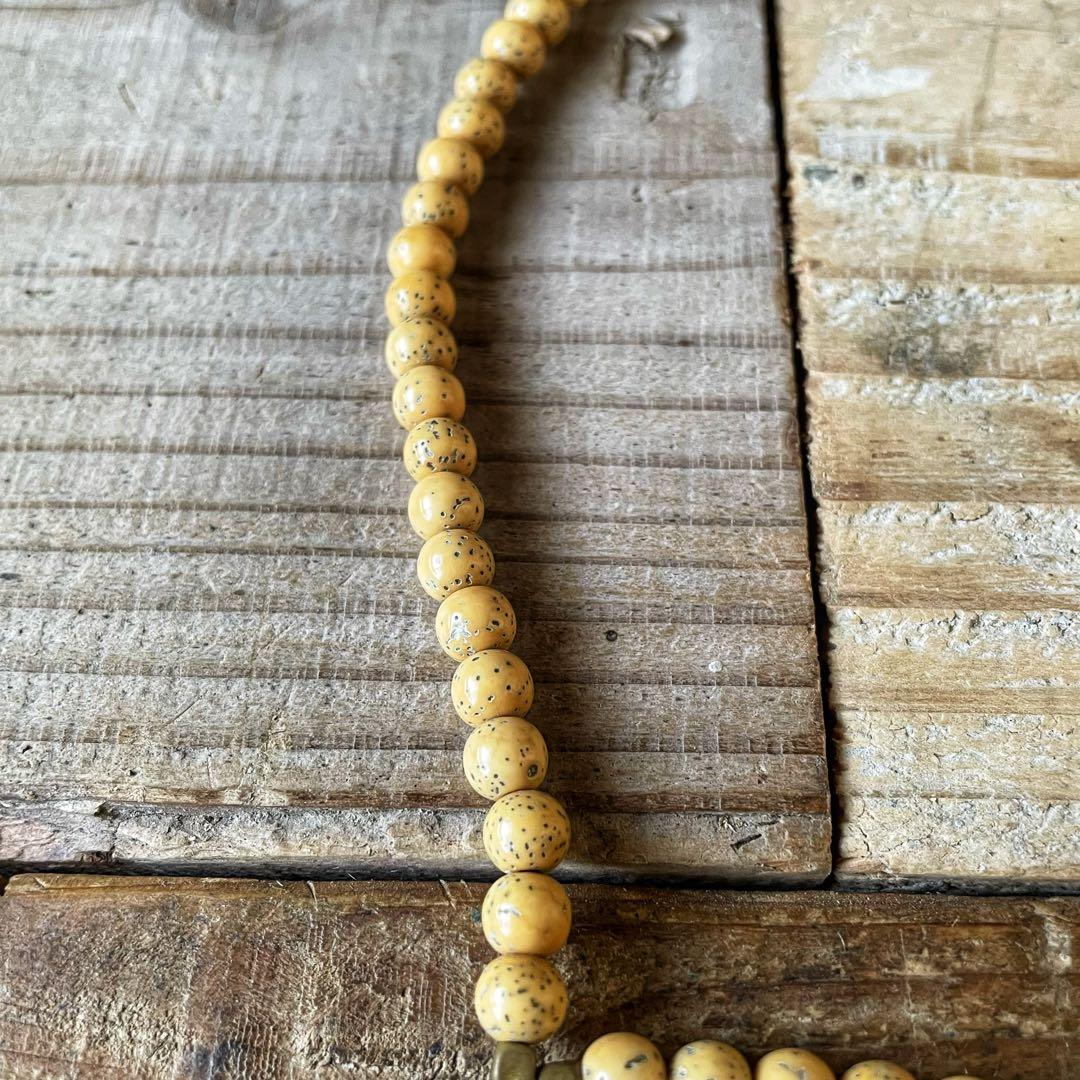 奉仕価格出品》-古材木札(空) ミニマーラー 星月菩提樹数珠数珠型