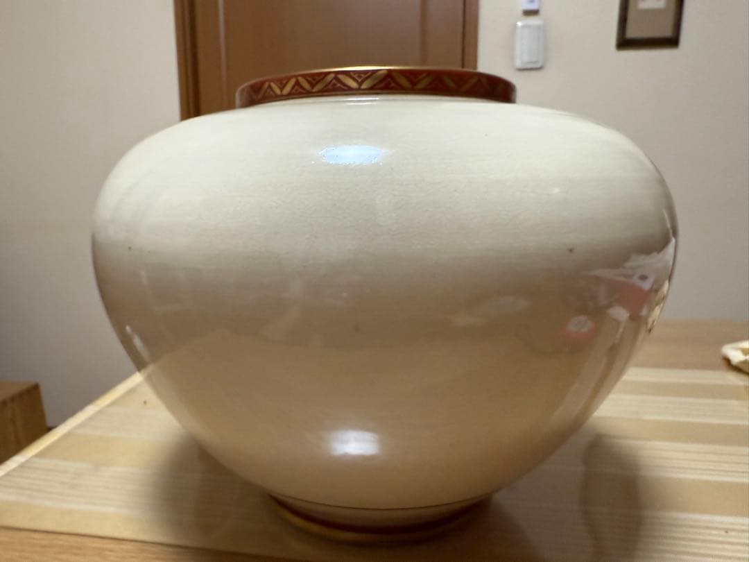 九谷錦生作金箔装飾 陶器 花瓶