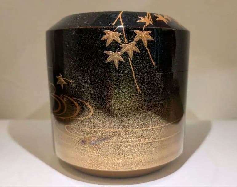 川蝉蒔絵』吹雪『吉田華正』輪島塗茶道具カワセミ翡翠棗塗師共箱共布