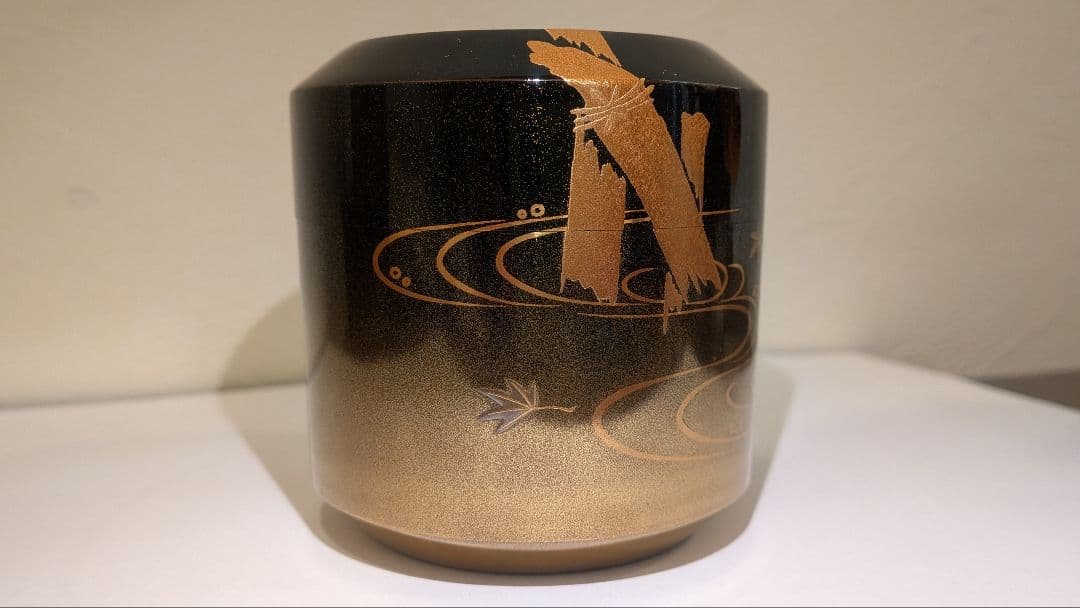 川蝉蒔絵』吹雪『吉田華正』輪島塗茶道具カワセミ翡翠棗塗師共箱共布