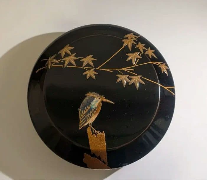 川蝉蒔絵』吹雪『吉田華正』輪島塗茶道具カワセミ翡翠棗塗師共箱共布