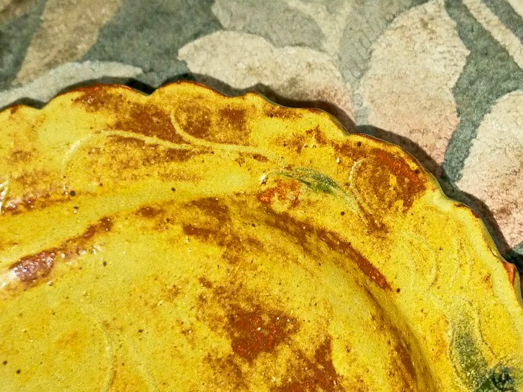 ♥美濃焼　黄瀬戸　鉢　在銘　菓子鉢　皿　骨董　古玩