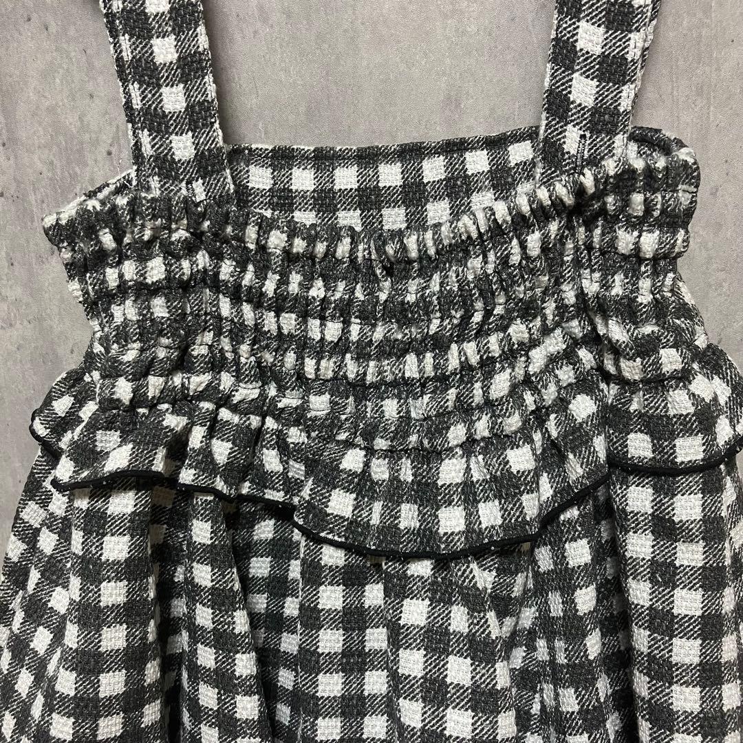 レア♪量産 地雷 LIZLISA ギンガム ツイード スカパン サスペンダー