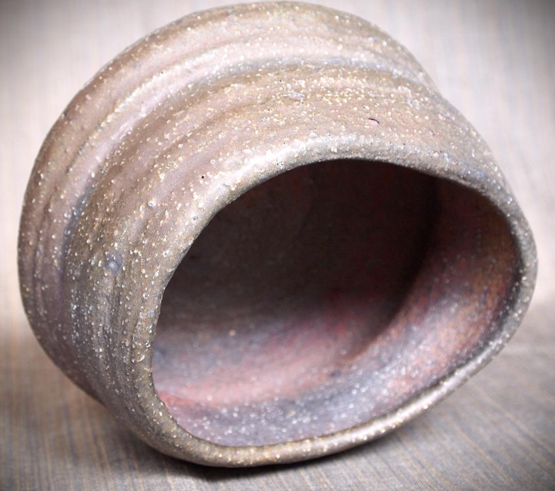 希少作★小山日出男★伊部手《窯変》建水★黄胡麻★花器にもお勧め