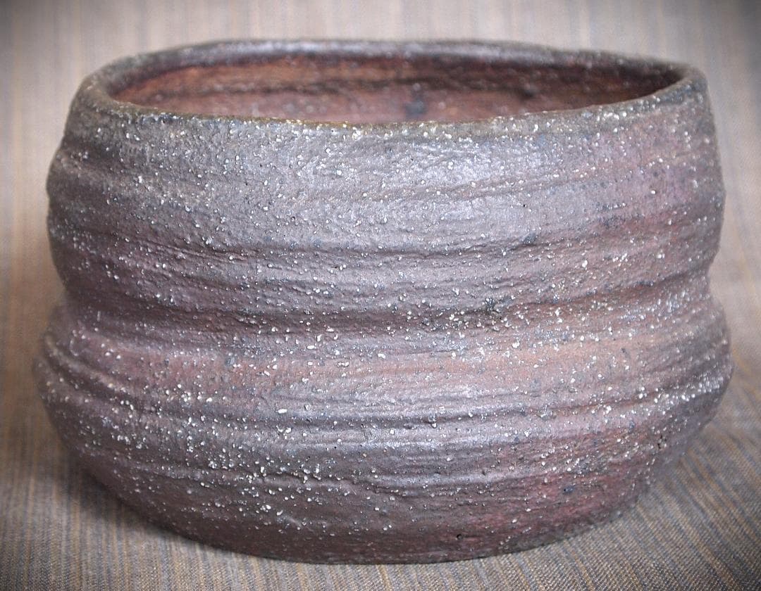 希少作★小山日出男★伊部手《窯変》建水★黄胡麻★花器にもお勧め