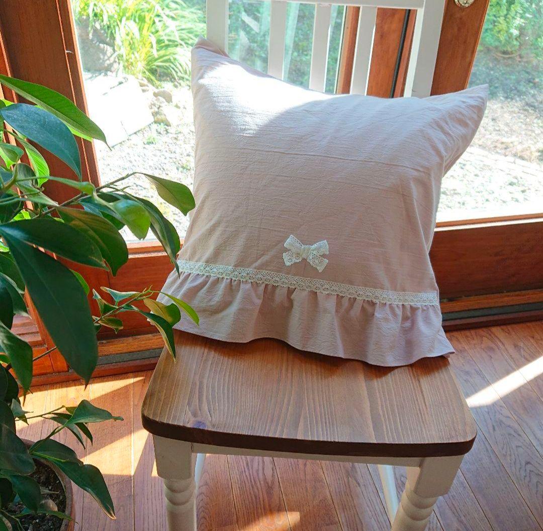 花子♡ダスティピンクコットン♪クッションカバー2枚&パソコンカバー1枚