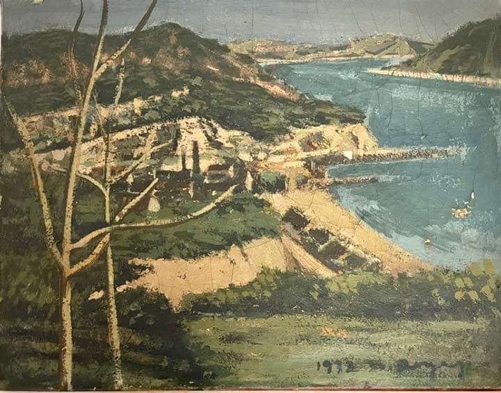 作家印あり 1932 物故日本作家 初期油彩 風景画 油絵 美術品