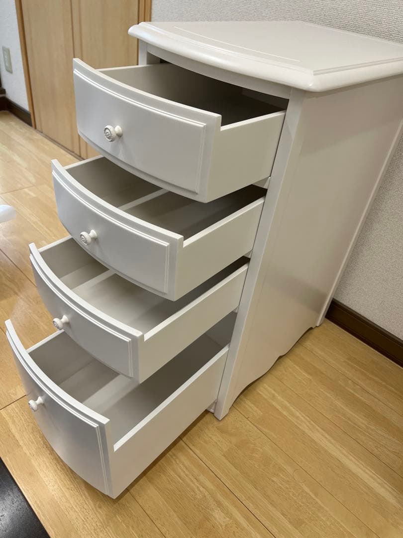 まとめ買い割引き価格リリーホワイトリリージョンキャビネット引き出し4段