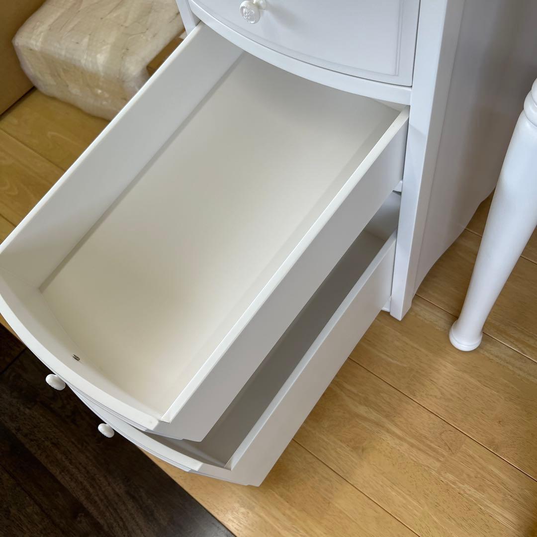 まとめ買い割引き価格リリーホワイトリリージョンキャビネット引き出し4段