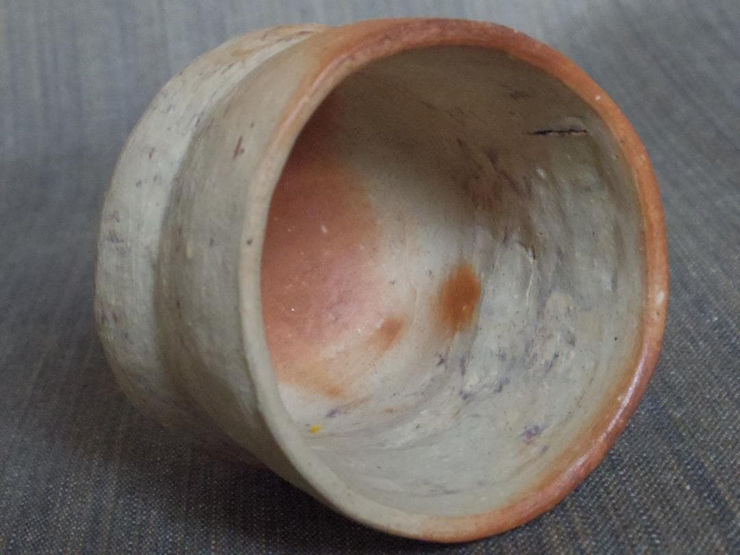 川端文男★備前《自然練り込み》ぐい呑み★共箱