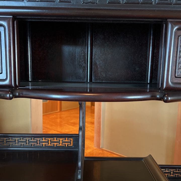 黒檀 高級 和家具 茶棚 茶箪笥 飾り棚 違い棚 花梨 紫檀 唐木 - メルカリ