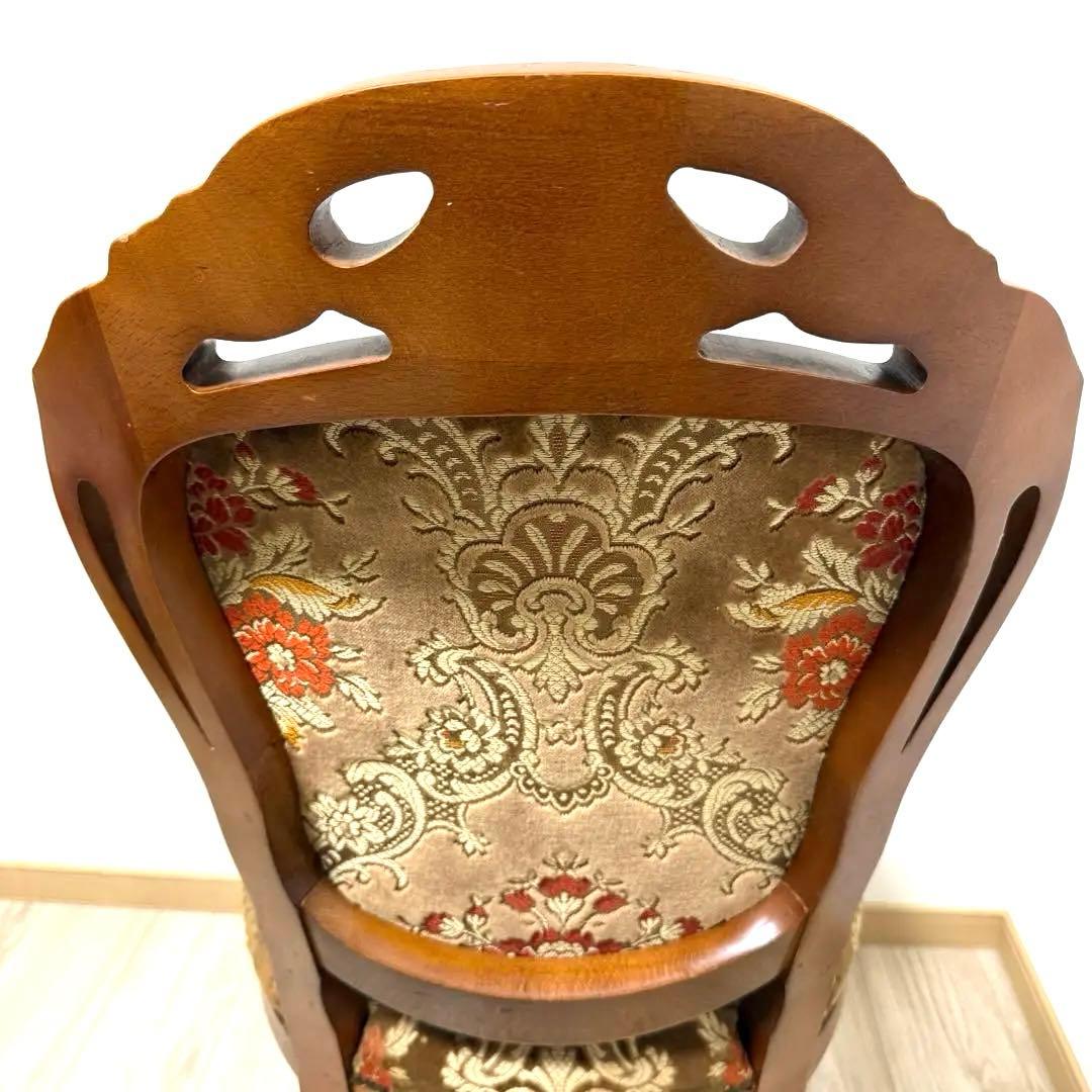 アンティーク調 ダイニングチェア 茶系 猫脚 猫足 彫刻 洋風 ロココ調