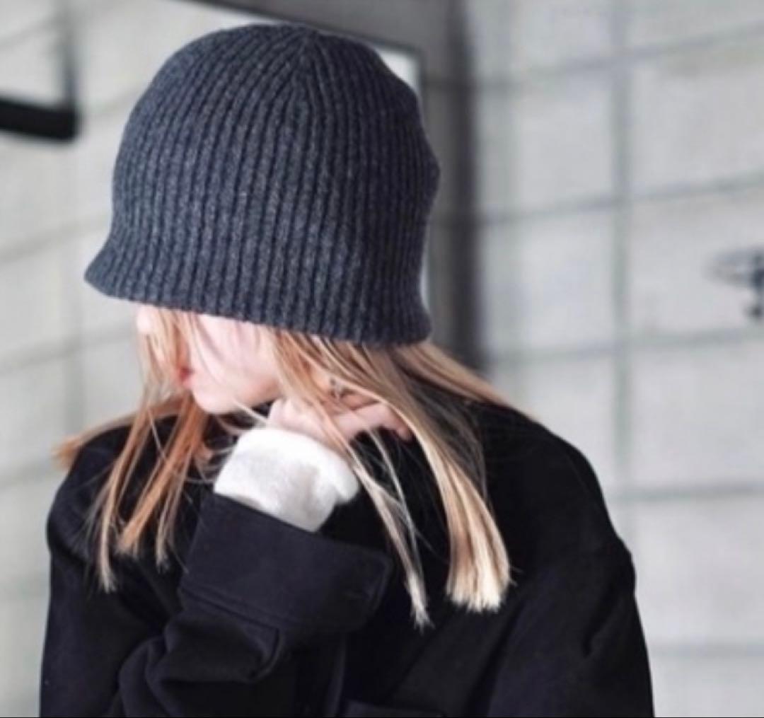 フミカウチダ ビーニー ニット帽 パープル - メルカリ