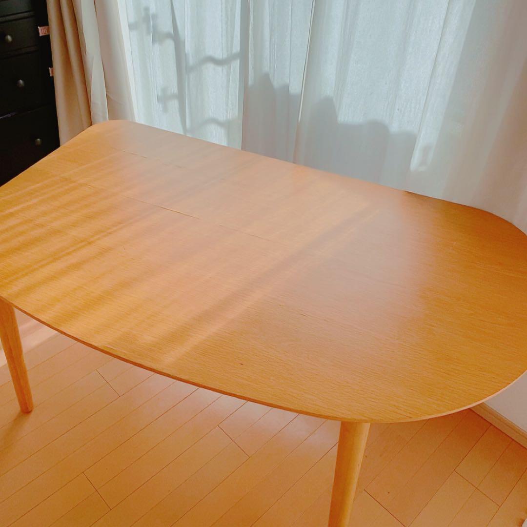 変形ダイニングテーブル　ベルメゾン　ナチュラル