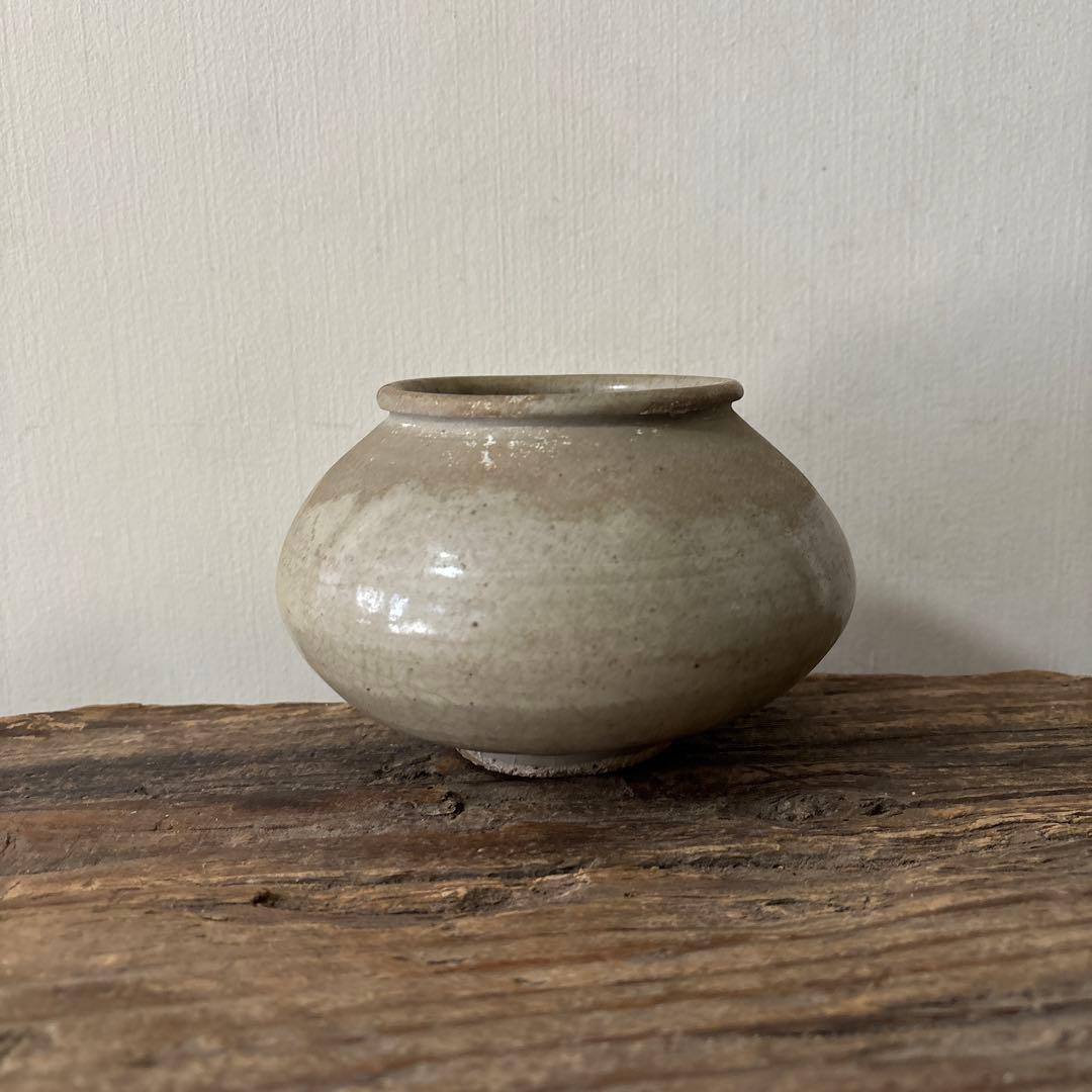 李朝壷 丸壷 白磁 塩笥壺 韓国骨董品.スッカラ.アンティーク.古民芸