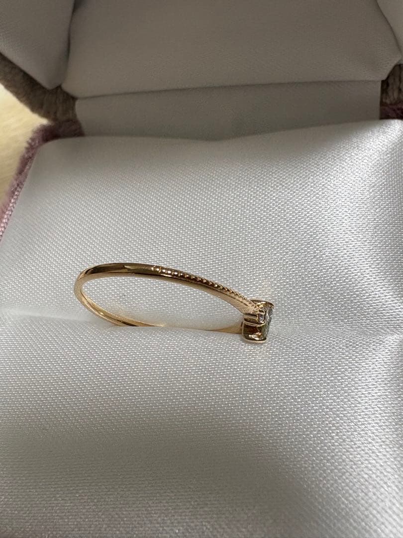 K18 天然 グリーンダイヤモンド リング　0.1ct