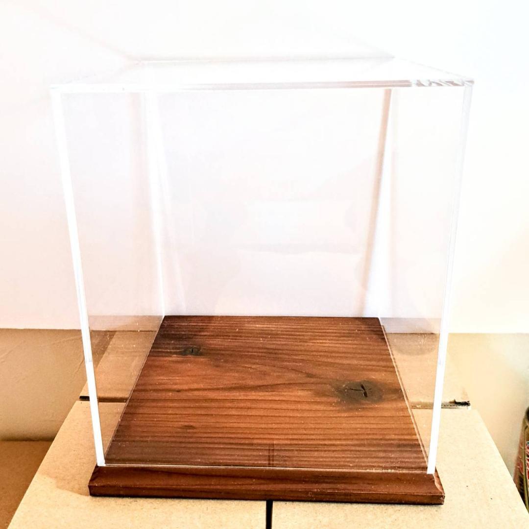 ショーケース】150×150×180 ※アクリル製ケース、無垢材土台