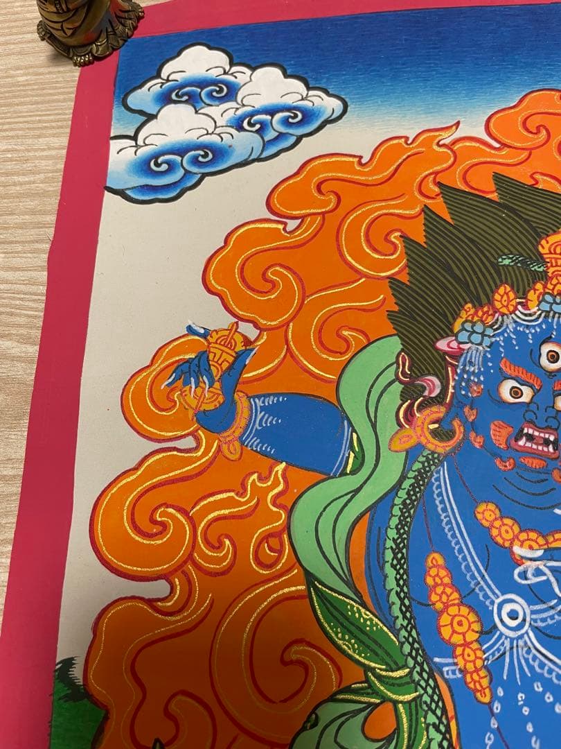 《 チベット密教　1点物 》 手描き　曼荼羅　マハーカーラ　破壊神　仏教　密教