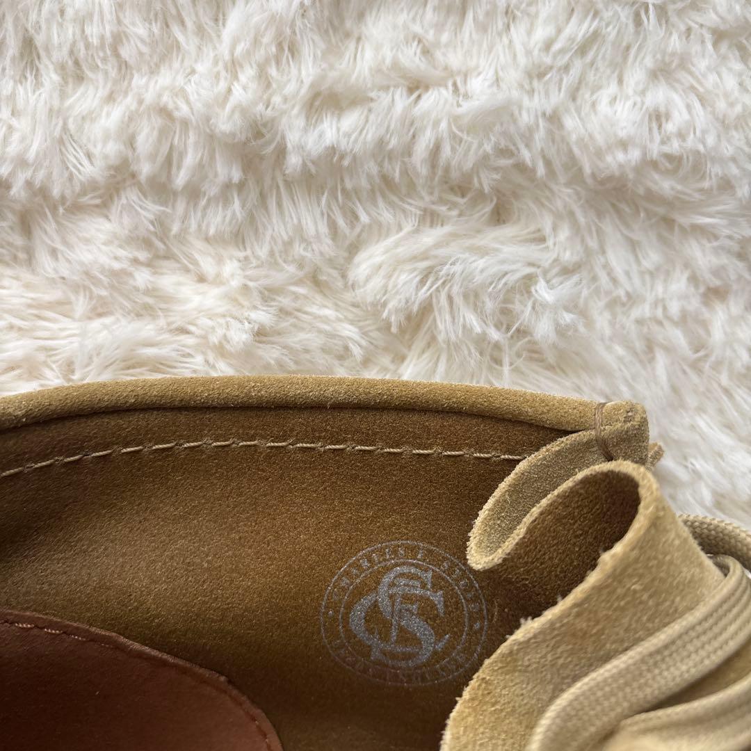 Clarks ワラビー 26.5cm ベージュ CFS スエード ゴールドロゴ