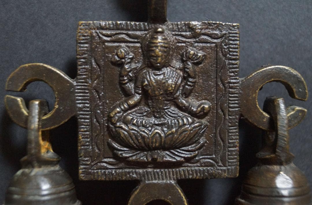 オールドチベット仏教 銅製 金工細工仏陀鈴 Dorje Vajra Bell