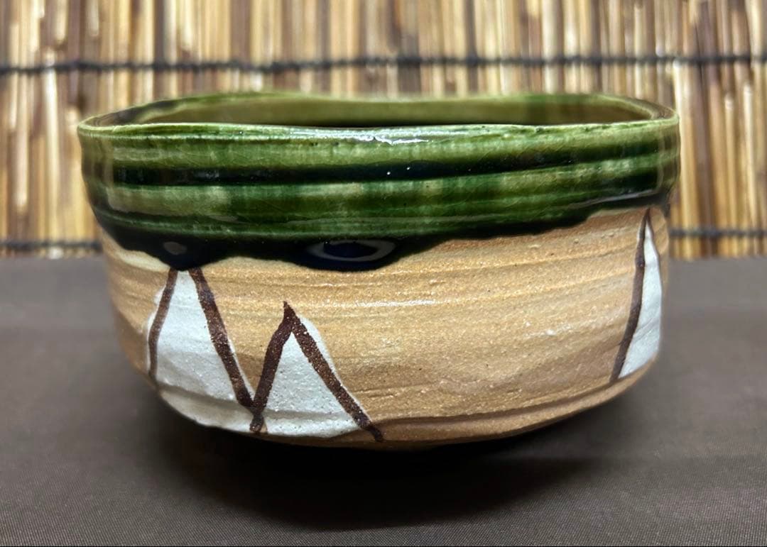 未使用/特価❕瀬戸焼/加藤廉平作/織部/抹茶碗/1点 茶道具/抹茶茶碗 未
