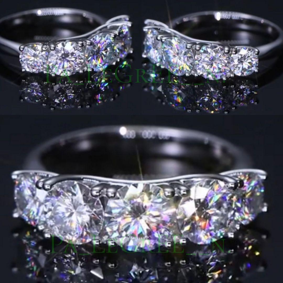 aat指輪レディース　結婚指輪　婚約指輪　モアサナイト シンプル 18kS925