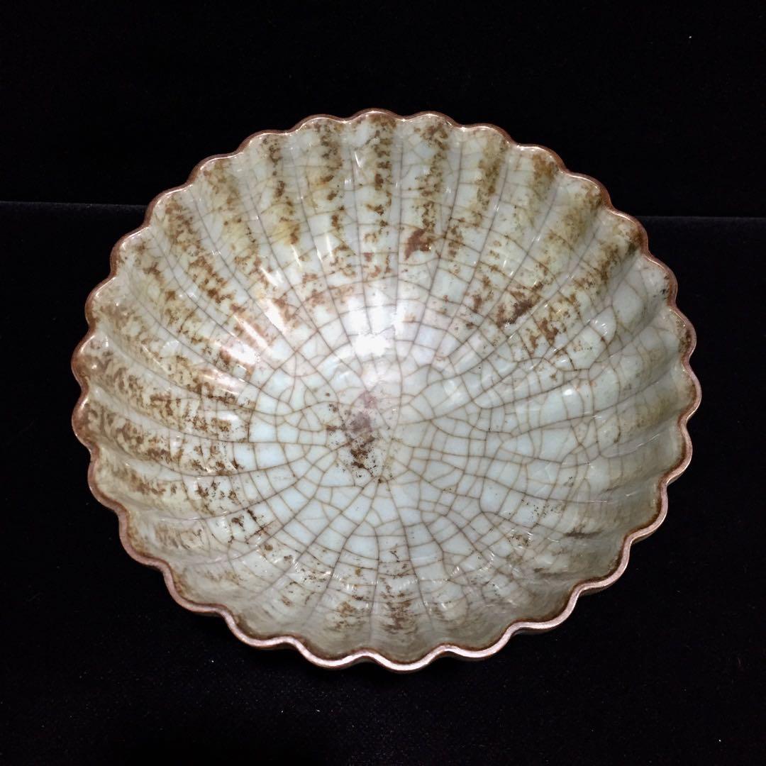 文房具 官窯 菊花茶碗 宋時代 汝窯 陶器 冰裂纹 貫入の通販はau PAY