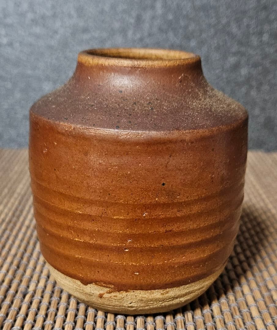 江戸時代末期～明治時代 古瀬戸 飴釉 茶入れ 花入れ 小壺 茶道具