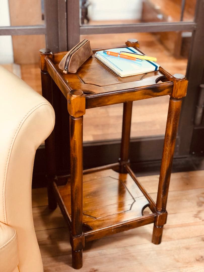 マホガニー無垢材 《 アメリカ製 ビンテージshelf 》 棚 木製 台座