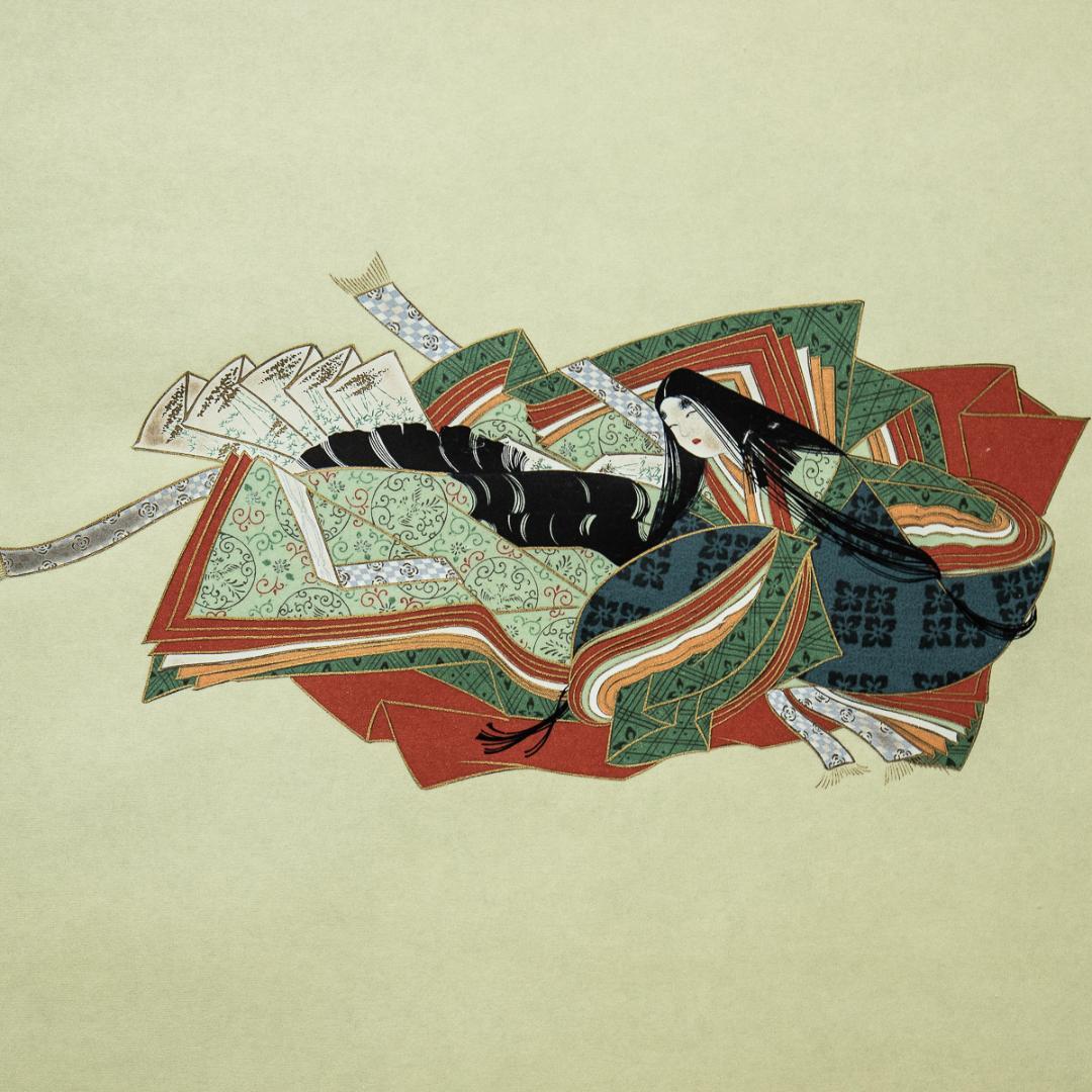 掛軸-1247 佐竹本三十六歌仙 斎官女御 紀貫之 小大君 木版彩色 伊藤