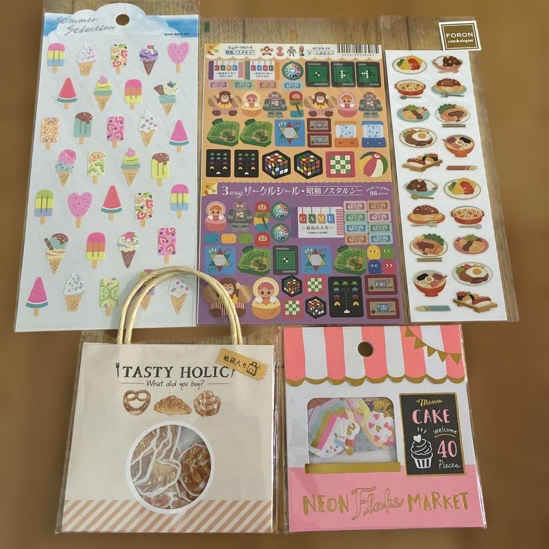 43【新品】シール5枚セット テイスティホリック 昭和ノスタルジー