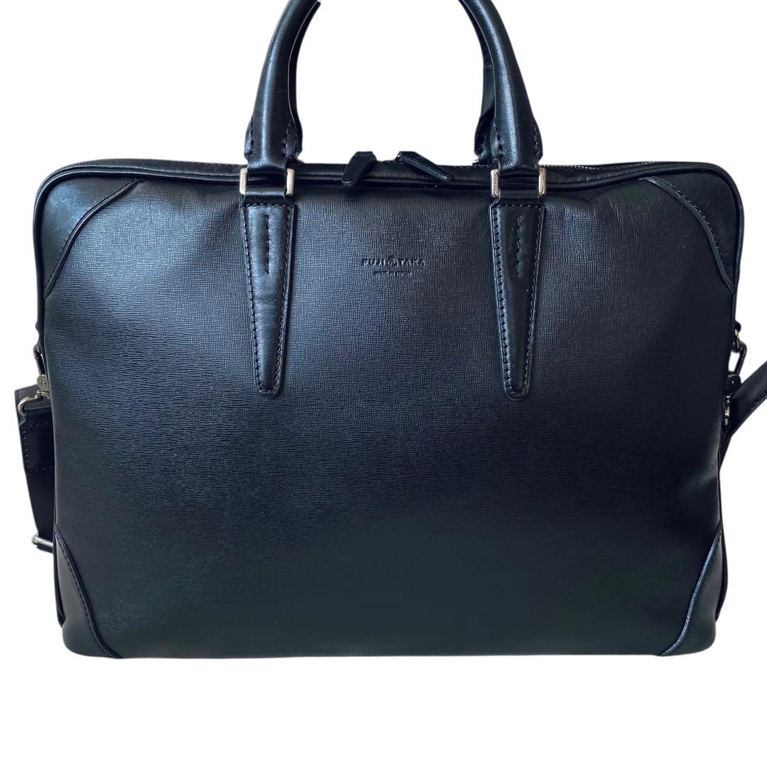 FUJITAKA フジタカ【美品】2WAY レザー ブリーフケース ブラック