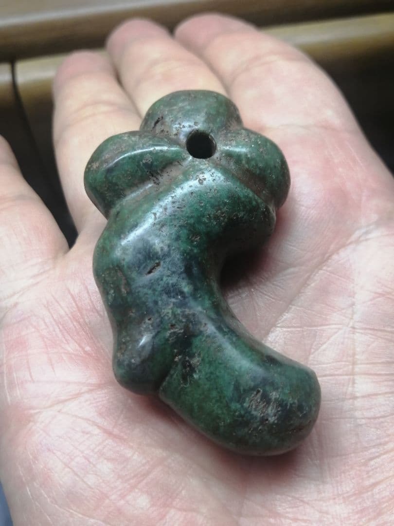 ★【ジャッキー】古墳期『獣形翡翠勾玉』出土品。儀式勾玉。6.50cm