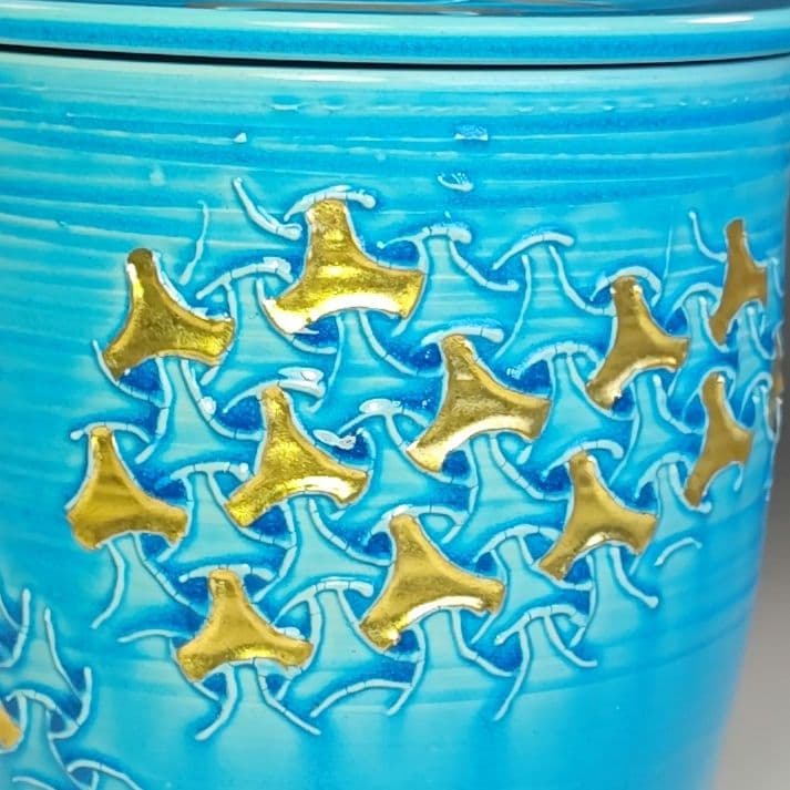 イ773 水指『平安 叶松谷造』『浅黄交趾こまつなぎ 水指 共箱』茶道具