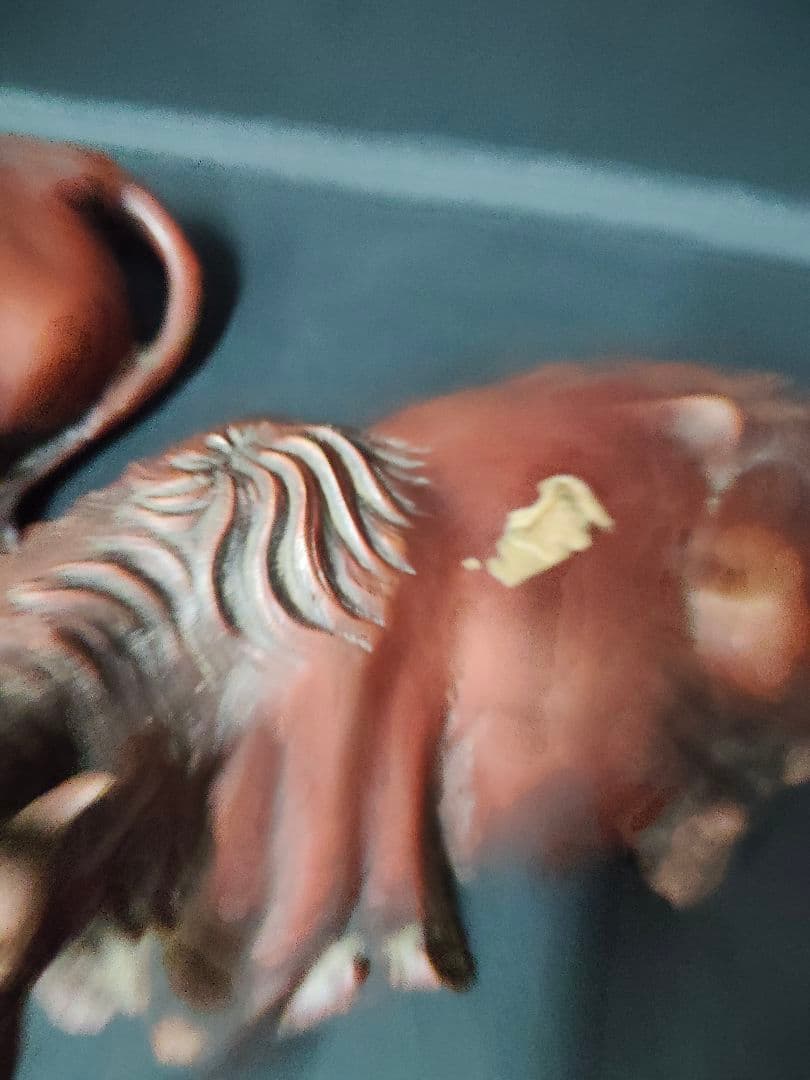 重量9.6kg】銅製 臥牛 置物 在銘 親子 牛 縁起物 オブジェ 骨董