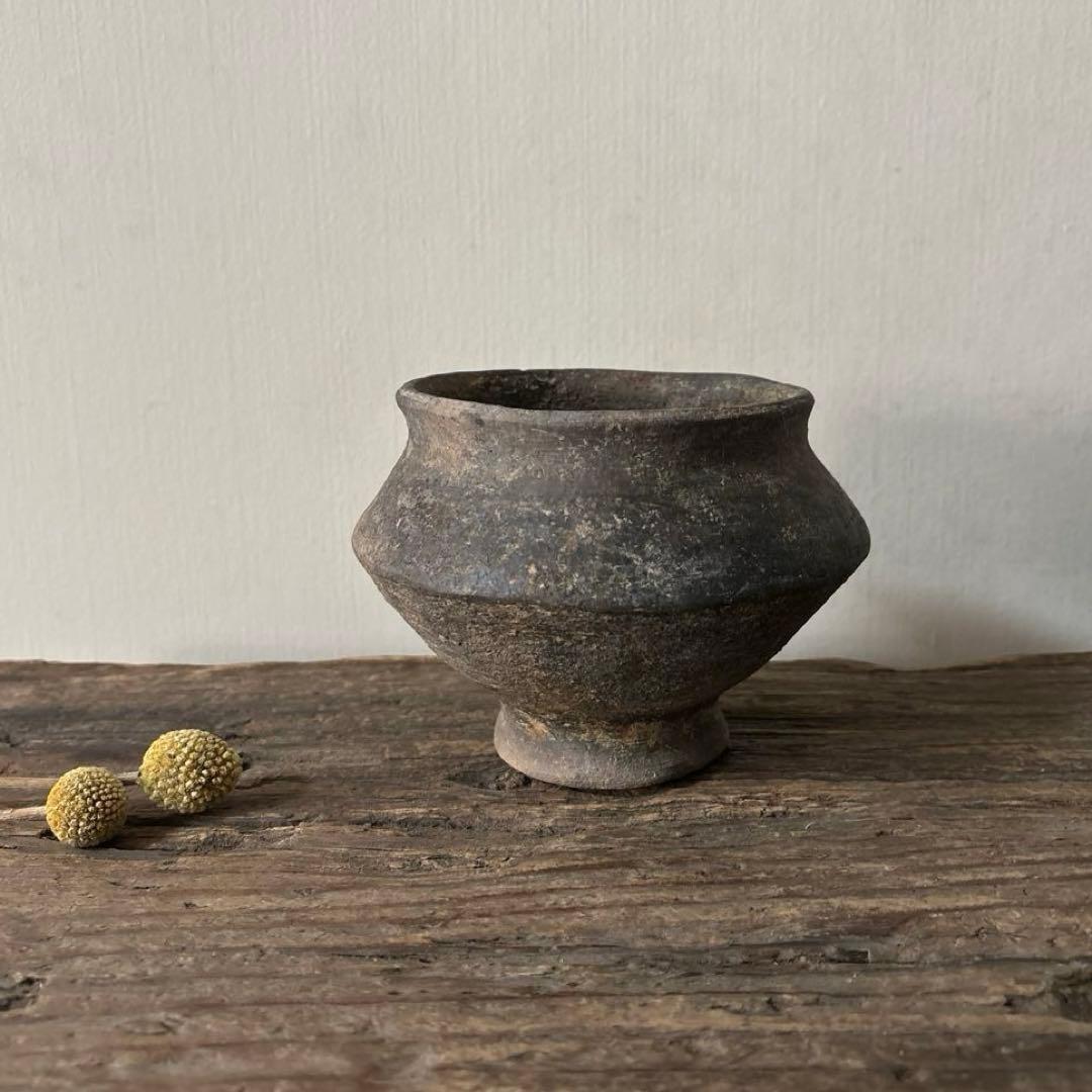 須恵器小壺 古美術 古道具 花器 アンティーク 骨董 新羅 高麗 南蛮 検:李朝