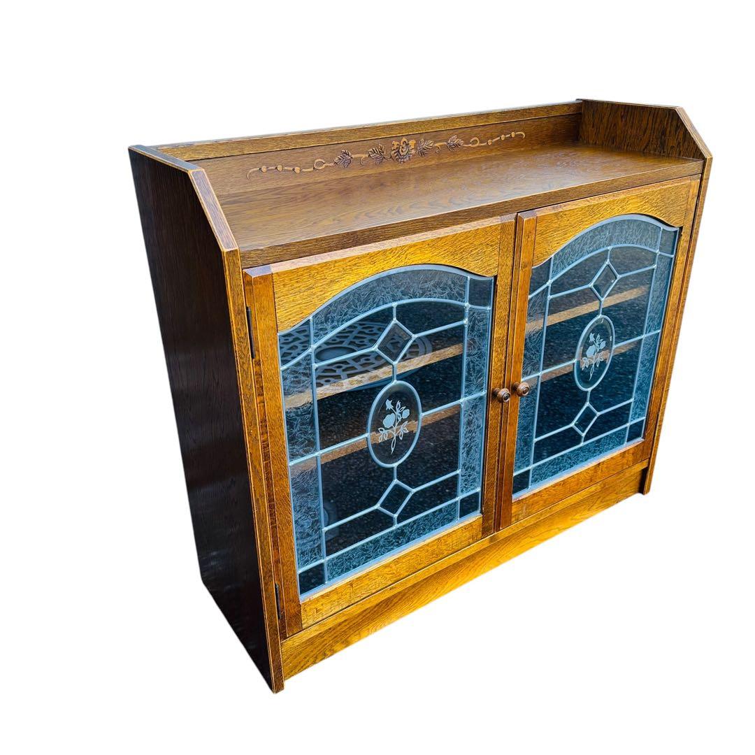 三越家具 ブルージュ ステンドグラス キャビネット サイドボード