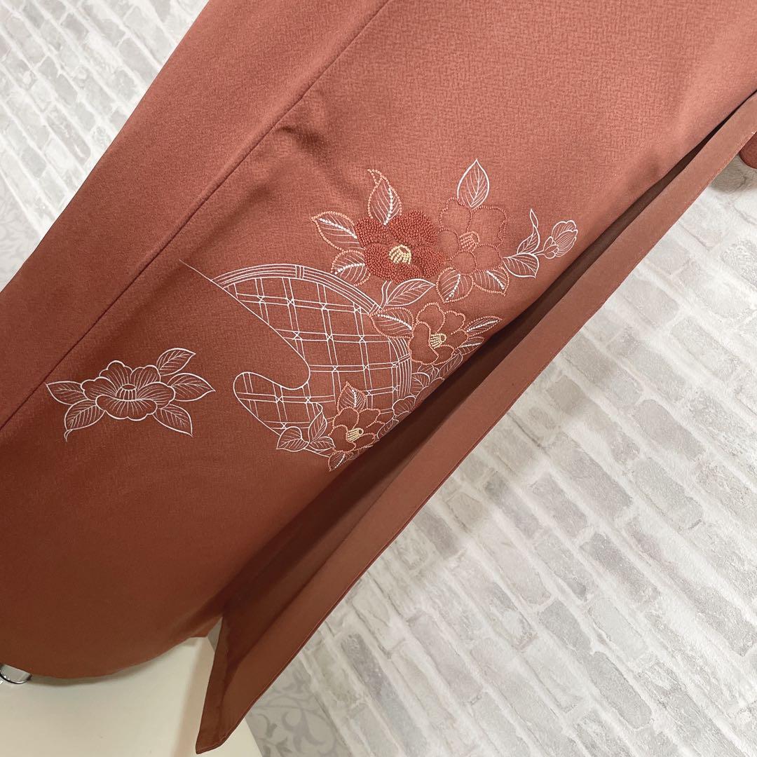 訪問着 フルセット 椿 相良刺繍 入学式 卒業式 着物 付け下げ H10 正絹