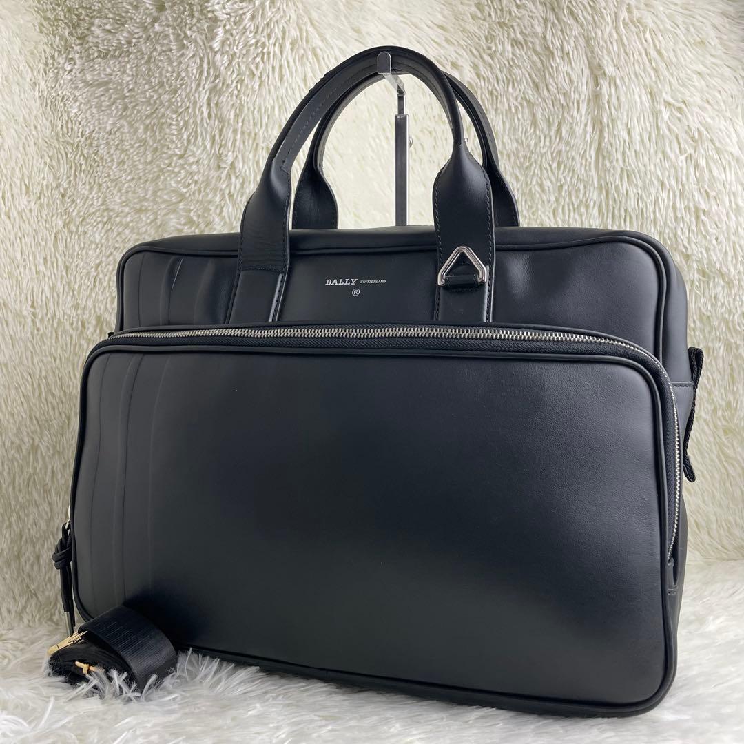 【美品】BALLY バリー ビジネスバッグ 2way レザー A4 黒