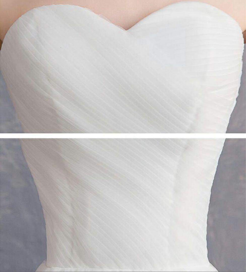 【美品】ウェディングドレス　前撮りドレス　Aライン　ビスチェ