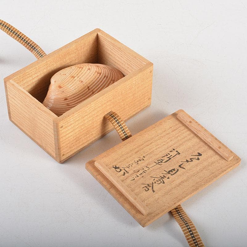 茶道具　正孝作　御所車絵　貝合わせ香合　堀内宗完(兼中斎)極め箱　C　6739